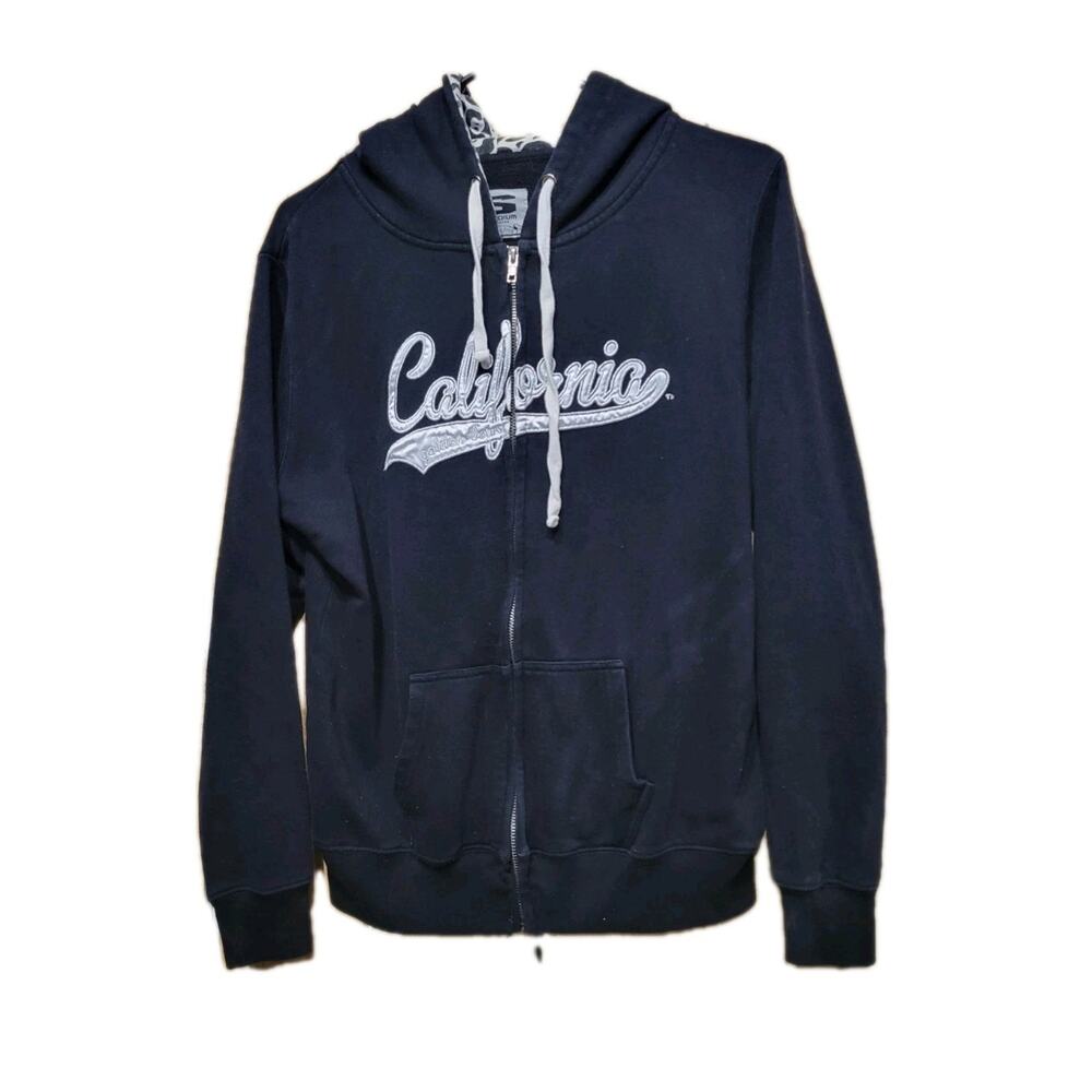 California Golden Bears Full Zip stitched Hoodie Adult Medium Black